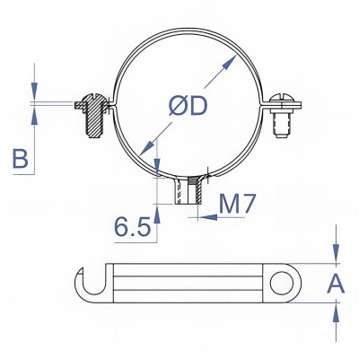 50 Colliers simple M7 zingués - D. 38 mm 2