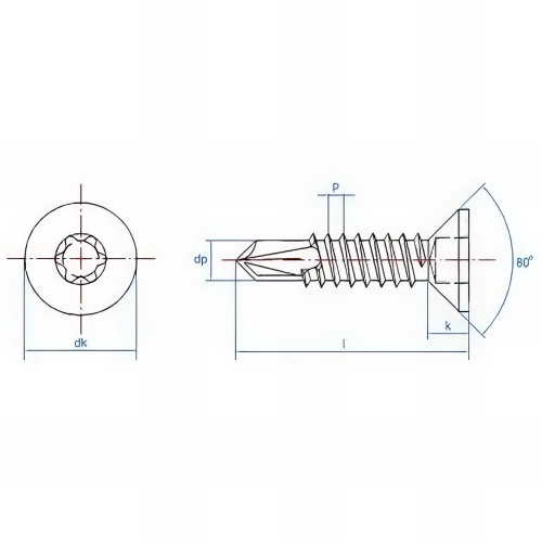 1 000 Vis autoperceuses tête fraisée - Acier - D. 3.5 x L. 19 mm