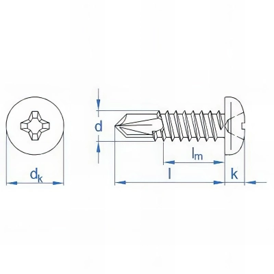 500 Vis autoperceuses tête bombée Inox A2 D. 8,2 x L. 13 mm 2
