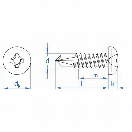 500 Vis autoperceuses tête bombée Inox A2 D. 8,2 x L. 13 mm
