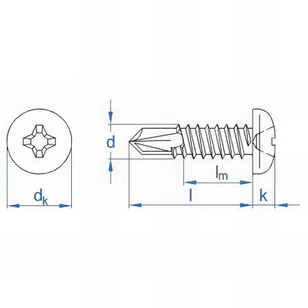 500 Vis autoperceuses tête bombée Inox A2 D. 8,2 x L. 13 mm