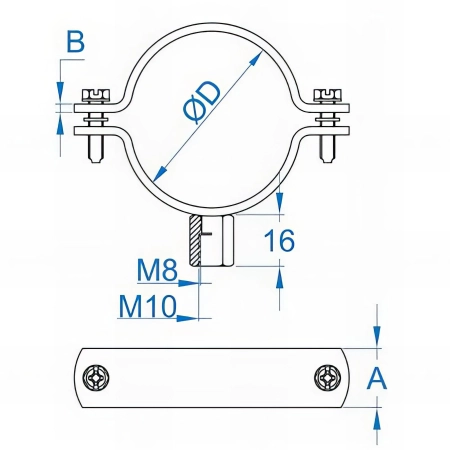 25 Colliers renforçés M8 - M10 - D. 280 mm