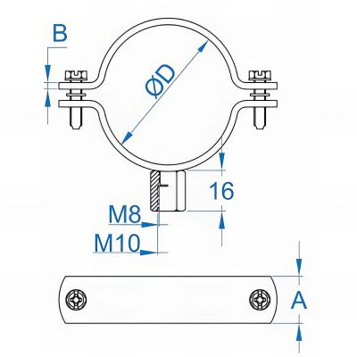 10 Colliers renforçés M8 - M10 - D. 450 mm 2