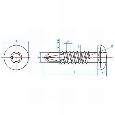 500 Vis autoperceuses tête bombée zinguée - D. 9,5 x L. 45 mm 2