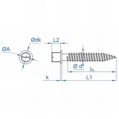 100 Pattes à vis à bois zinguées pour collier - M7 - D. 5,5 à 6,1 x L. 41 à 43 mm 2