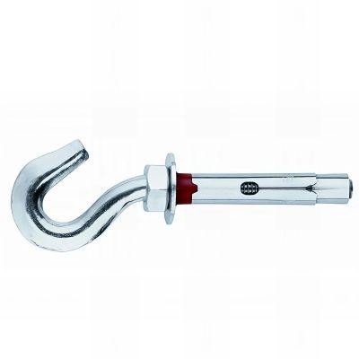 100 chevilles métalliques anti-rotation Crochet forgé M8 x 60 mm (D. 10 mm) acier zingué - ACHGFO10C - Index