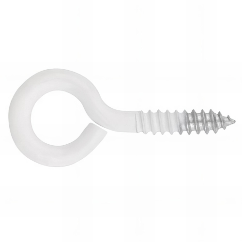 300 Crochets à oeillet fileté fermés laqué blanc d. 3,1 x L. 22 x D. 9 mm