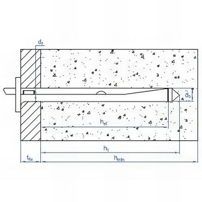 100 Chevilles métalliques d'expansion à frapper D. 6 xL. 40 mm 2