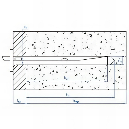 100 Chevilles métalliques d'expansion à frapper D. 6 x L. 70 mm