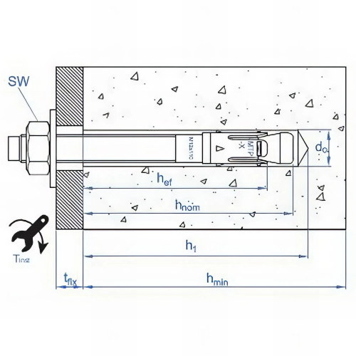 25 Goujons d'ancrage mâle charges lourdes - tige zinguée - bague sherardisée - M12 x 255 mm