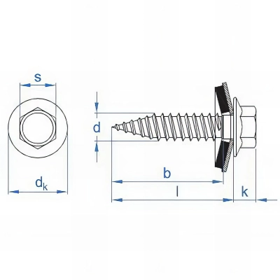 100 Vis à tôle autoperceuses - tête hexagonale - D. 14 x L. 150 mm 2