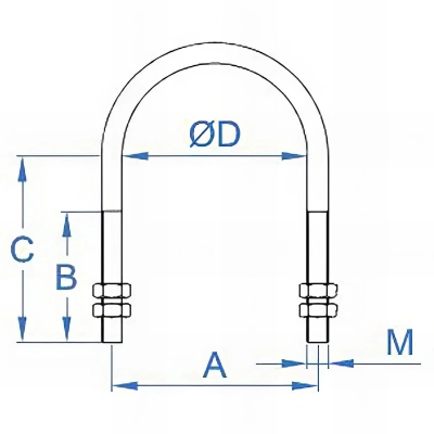 100 Etriers Inox A2 - 4 écrous - M6 x l. 33 x L. 31 mm 2