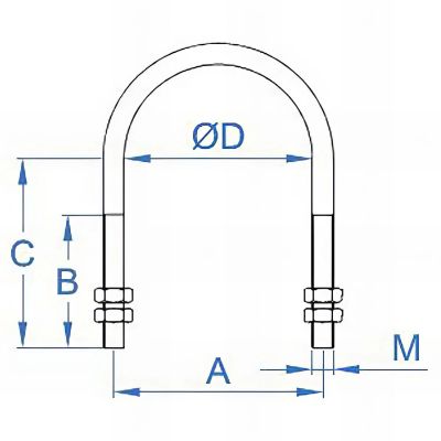 50 Etriers Inox A2 - 4 écrous - M8 x l. 99 x L. 76 mm 2