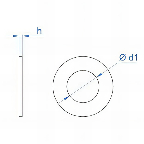 250 rondelles plates, inox A2 - M12