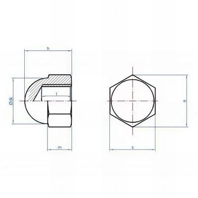 100 écrous borgnes à calotte - M8 2