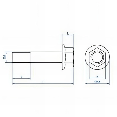 500 vis à tête hexagonale M5 x 16 mm à embase crantée 8.8, zingué