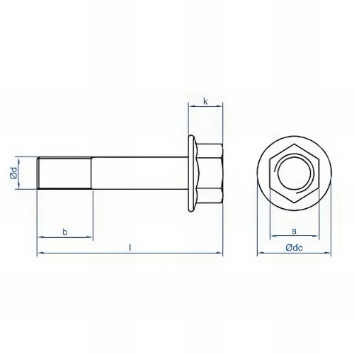 250 vis à tête hexagonale M6 x 10 mm à embase crantée 8.8, zingué