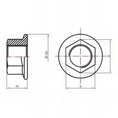 500 écrous hexagonaux M4 à embase crantée, zingué 2