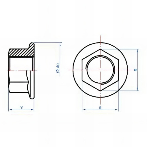 250 écrous hexagonaux M10 à embase crantée, zingué