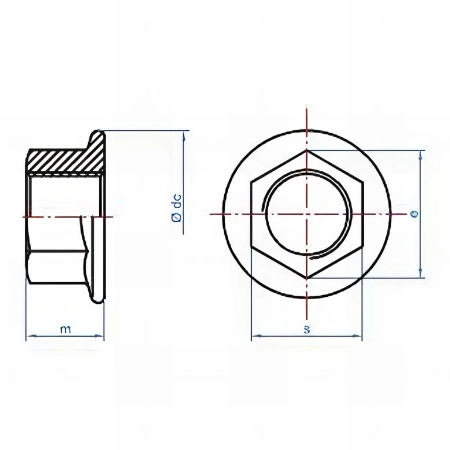250 écrous hexagonaux M10 à embase crantée, zingué