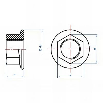 100 écrous hexagonaux M14 à embase crantée, zingué 2
