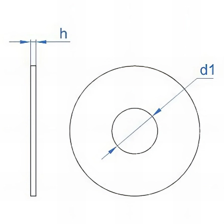 50 rondelles plates larges M18, Inox A2