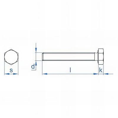 100 vis métriques M8 x 90 mm avec tête hexagonale totalement filetée, Inox A2 2