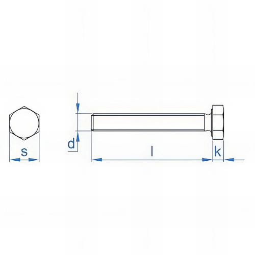 200 vis métriques M8 x 45 mm avec tête hexagonale totalement filetée, zingué