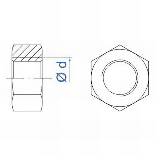 100 écrous hexagonaux M16, Inox A2