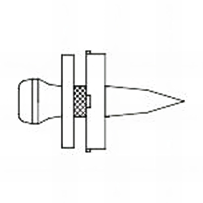 100 clous à poudre striés 3,8 x 16 mm avec rondelle double métallique + plastique 12 mm, zingué 2