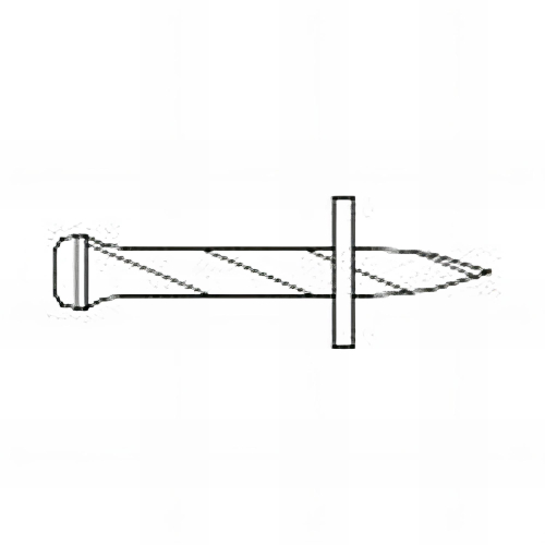 100 clous à poudre striés 3,8 x 19 mm avec rondelle métallique 12 mm, zingué