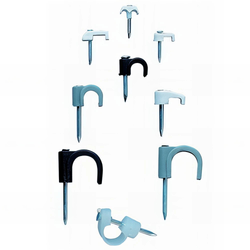 100 crampon nylon (polyamide 6,6) clou en acier zingué. Blanc. Rond D. 10 mm - GRBL100 - Index
