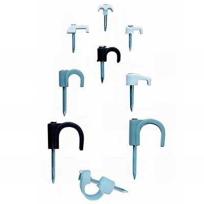 100 crampon nylon (polyamide 6,6) clou en acier zingué. Blanc. Rond D. 14 mm - GRBL140 - Index