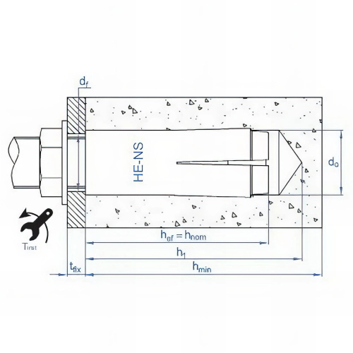 100 chevilles femelles M8 x 30 - D. 10 mm avec cône intérieur, pour charges lourdes, sherardisées