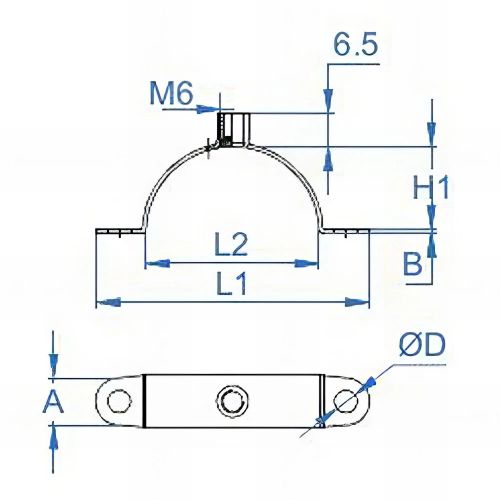 100 demi-colliers, zingué - 18 (M6)