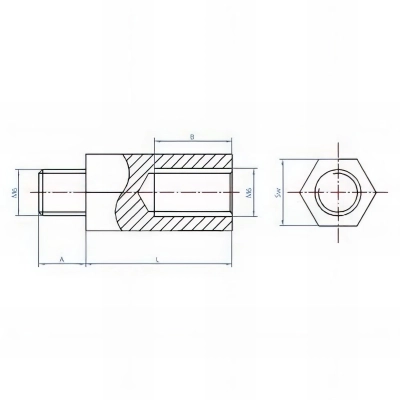 100 manchons M6 x 30 mm, entretoise hexagonale mâle/femelle, zingué 2