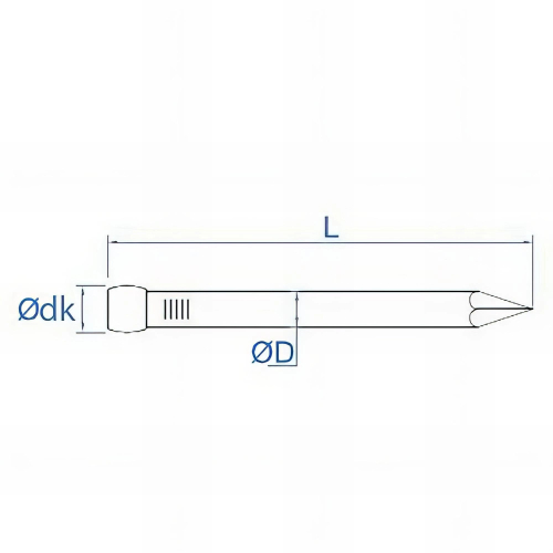 500 clous d'acier tête conique cuivrée - 2 x 35 mm