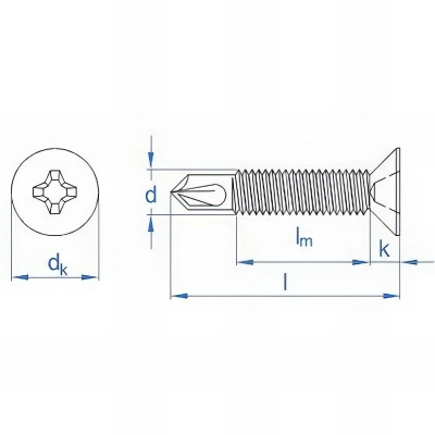 1000 vis M4 x 16 mm pour la menuiserie PVC, filetage métrique, pointe foret, bichromatée 2