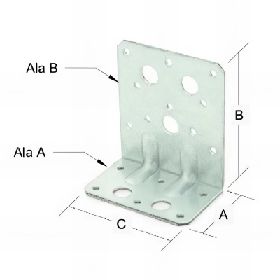 50 équerres galvanisées à chaud réglable 90 x 50 x 50 mm - SCRG090505 - Index 2