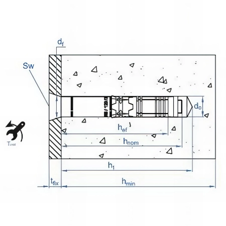 20 chevilles de sécurité M12 x 120 - D. 18 mm pour charges lourdes sur béton, homologuée ATE option 1, hexagonale, zingué