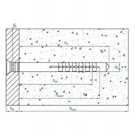 750 chevilles 5 x 30 mm - D. 5 mm prémontée à frapper, polyamide 6.6, avec clou annelé, seau plastique, nylon