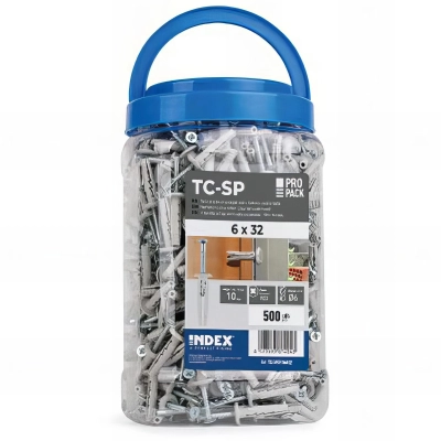 Seau 750 chevilles 5 x 27 mm à frapper expansion haute performance avec tête fraisée, nylon