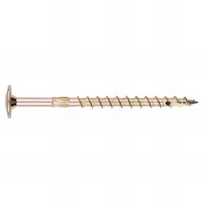 50 vis à bois 8 x 140 mm à haut rendement, bichromatées, empreinte TX, tête large, bichromatée