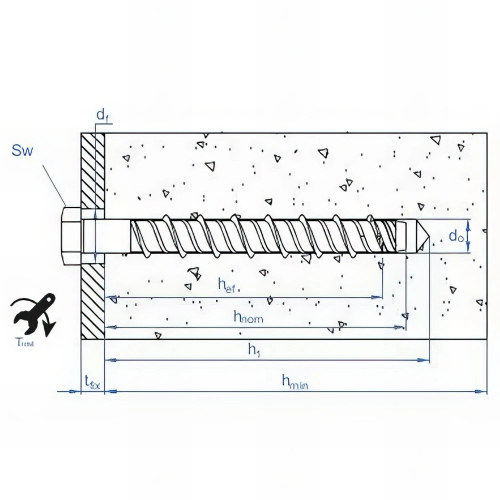 25 vis à béton D. 14 x 80 mm tête hexagonale sans rondelle homologué ETE option 1 zingué