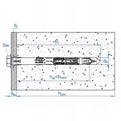 50 chevilles 10 x 120 D. 10 mm nylon universelle à haut rendement, nylon, tête cylindrique, vis tête hexagonale, zingué, ATE 2