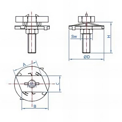 100 accessoires pour profilés type C , M6 x 20 mm butée - vis guide à fixation rapide, zingué 2