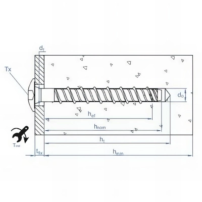 100 vis à béton, tête bombée, homologuées ETE option 1, atlantis C3-H - D. 6 x 40 mm 2