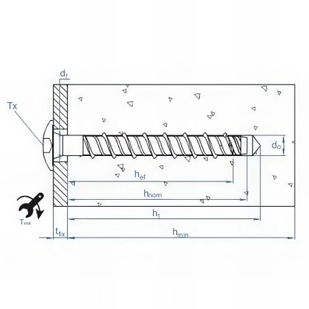 100 vis à béton, tête bombée, homologuées ETE option 1, atlantis C3-H - D. 6 x 40 mm