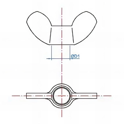 25 écrous à oreilles, zingué - M16 2