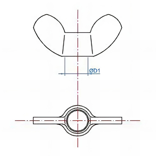 25 écrous à oreilles, zingué - M16
